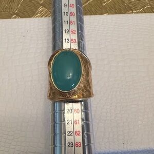 Gold Ring with Teal Stone